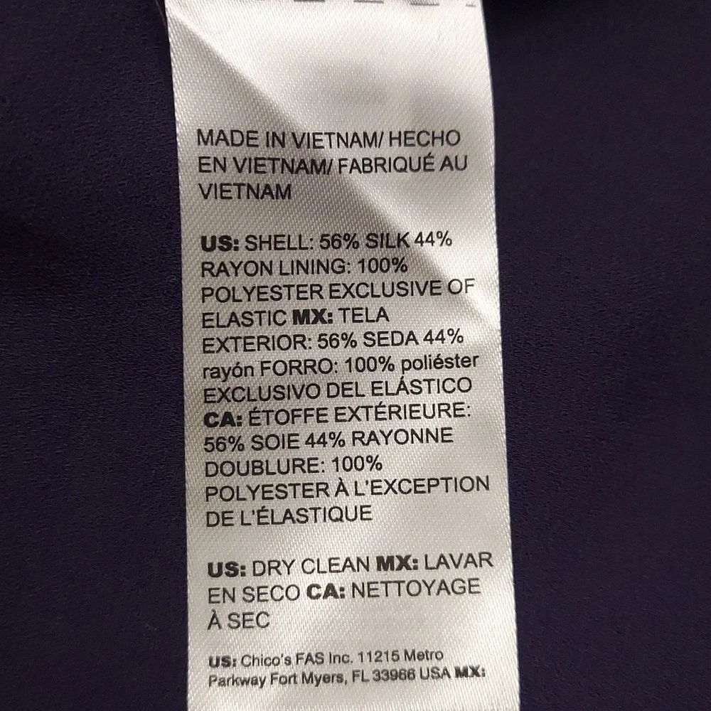 WHITE HOUSE BLACK MARKET M Purple Floral Burnout Silk Blend Off-the-Shoulder Top - Picture 11 of 12